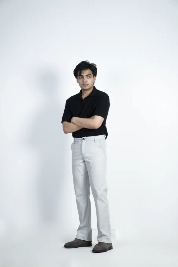 MEN'S REGULAR FIT CHINO PANT-GREY - Image 2