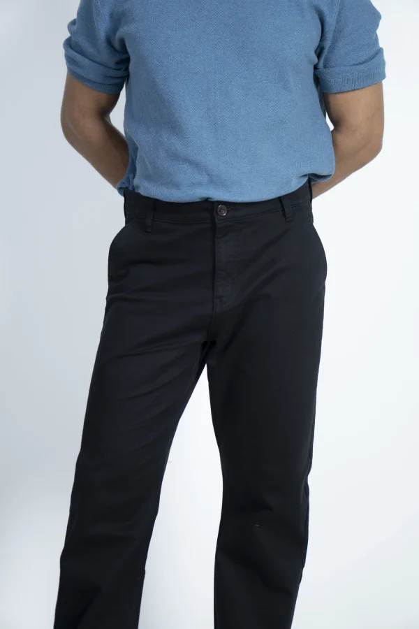 MEN'S REGULAR FIT CHINO PANT- BLACK - Image 2
