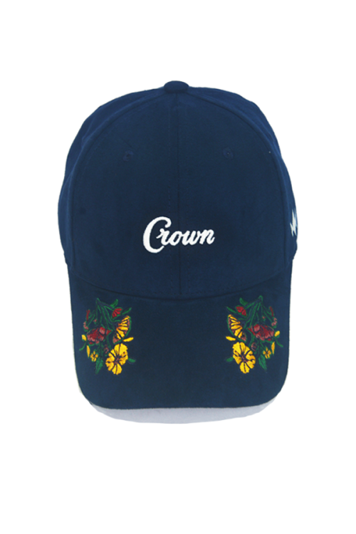 CROWN COLORFUL FLORAL – NAVY  (SUEDE FABRIC)