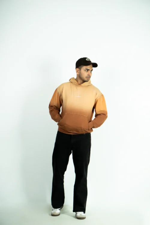 DROP SHOULDER SPRAY WASH HOODIE – RUSSET