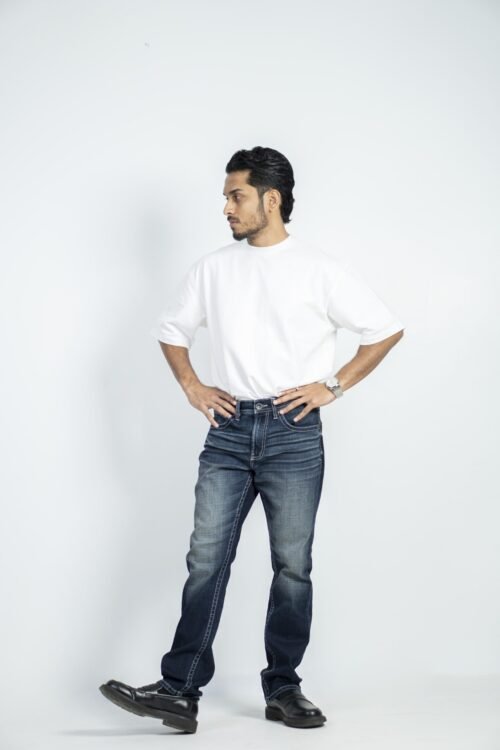 MEN’S STRAIGHT FIT JEANS-DARK WASH