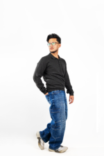 CARGO BAGGY JEANS- MID WASH - Image 6