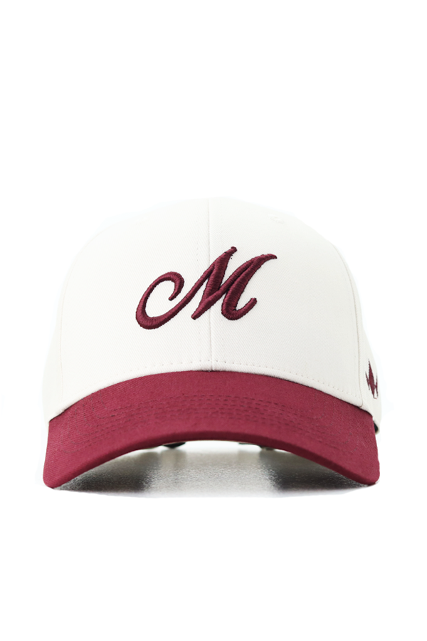 CROWN SPECIAL LETTER M – OFF WHITE & BORDEAUX FRONT VIEW final final CROWN SPECIAL LETTER M -OFF WHITE & BORDEAUX - Image 1