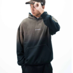 DROP SHOULDER SPRAY BROWN WASH HOODIE