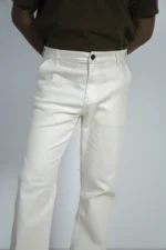 MEN'S REGULAR FIT DENIM CHINO-OFF WHITE - Image 3