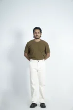 MEN'S REGULAR FIT DENIM CHINO-OFF WHITE