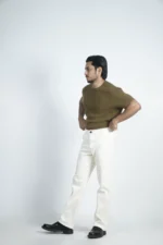 MEN'S REGULAR FIT DENIM CHINO-OFF WHITE - Image 2