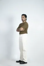 MEN'S REGULAR FIT DENIM CHINO-OFF WHITE - Image 4