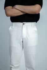 MEN'S REGULAR FIT CHINO PANT-WHITE - Image 3