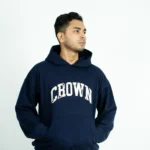 DROP SHOULDER CROWN HOODIE -NAVY