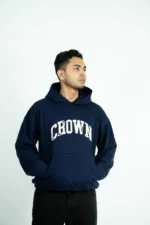 DROP SHOULDER CROWN HOODIE -NAVY