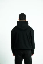 DROP SHOULDER CROWN HOODIE -BLACK - Image 8