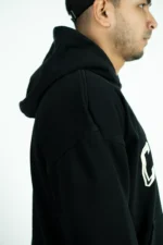 DROP SHOULDER CROWN HOODIE -BLACK - Image 9