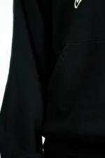 DROP SHOULDER CROWN HOODIE -BLACK - Image 6