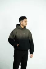 DROP SHOULDER SPRAY WASH HOODIE- BROWN WASH