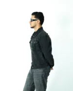 CROP BLACK DENIM JACKET- HEAVY WASH - Image 10