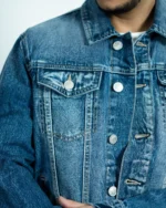 CROP DENIM JACKET -MID WASH - Image 6