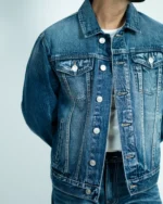 CROP DENIM JACKET -MID WASH - Image 3