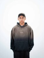 DROP SHOULDER SPRAY BROWN WASH HOODIE - Image 3