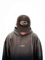 DROP SHOULDER SPRAY BROWN WASH HOODIE - Image 6