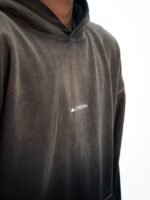 DROP SHOULDER SPRAY BROWN WASH HOODIE - Image 2