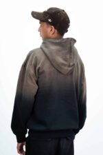 DROP SHOULDER SPRAY BROWN WASH HOODIE - Image 4