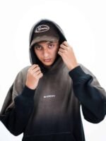 DROP SHOULDER SPRAY BROWN WASH HOODIE - Image 5