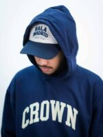 CROWN ENZYME WASH HOODIE -NAVY - Image 6