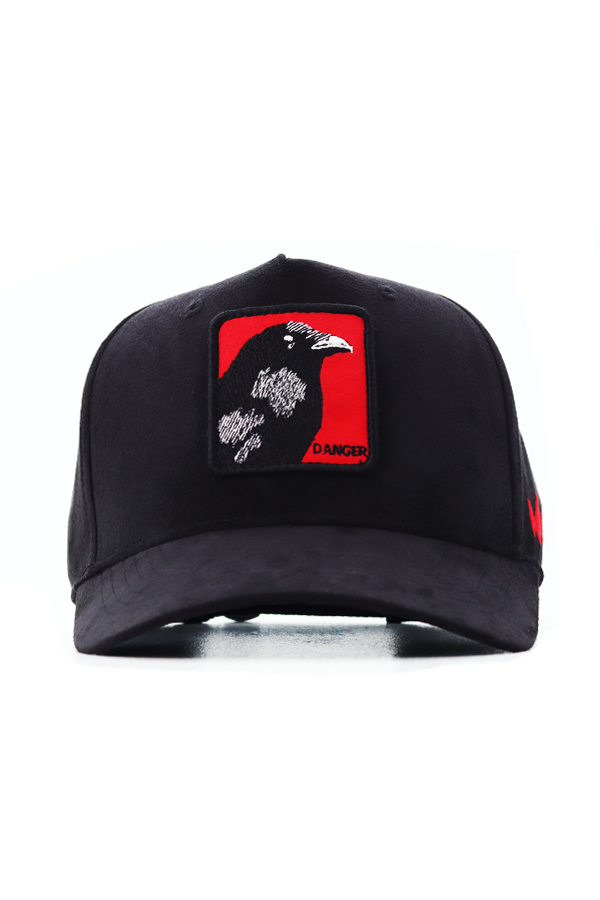 Untitled-1 HIGH CROWN 3D DANGER BIRD PATCH CAP – BLACK - Image 1
