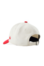 NO RISK NO STORY CAP – OFF WHITE & RED( SUEDE FABRIC) - Image 4