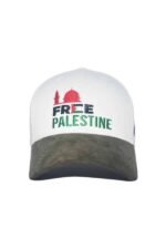 FREE PALESTINE -WHITE & OLIVE (SUEDE FABRIC) - Image 3