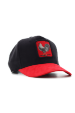 HIGH CROWN 3D COCK PATCH CAP – BLACK  & RED - Image 3