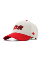 NO RISK NO STORY CAP – OFF WHITE & RED( SUEDE FABRIC) - Image 2
