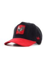 HIGH CROWN 3D COCK PATCH CAP – BLACK  & RED - Image 2