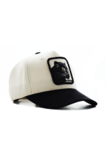 HIGH CROWN 3D PATCH PANTHER CAP – OFF WHITE & BLACK - Image 3
