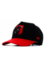 HIGH CROWN 3D DANGER BIRD PATCH CAP – BLACK & RED - Image 2