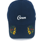 CROWN COLORFUL FLORAL - NAVY  (SUEDE FABRIC)