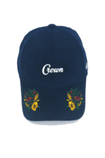 CROWN COLORFUL FLORAL - NAVY  (SUEDE FABRIC)